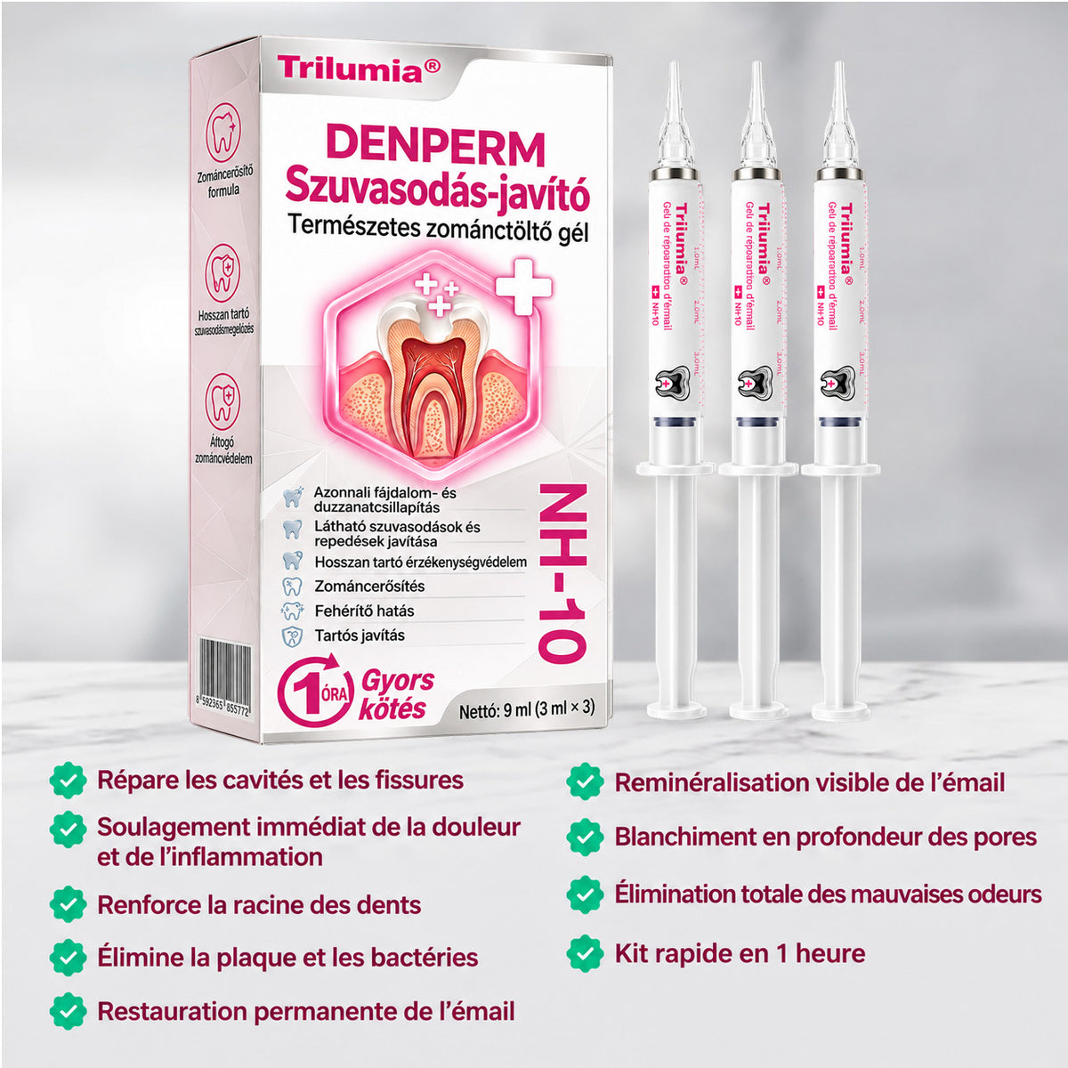 🇫🇷 Trilumia® DenPerm🦷 Gel de Soin Dentaire Avancé – Émail Plus Fort & Sourire Naturel ✨