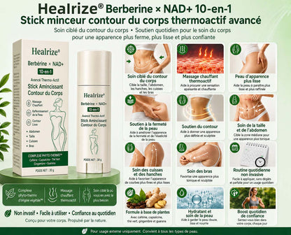 🌱 Formulé par des professionnels de santé | 𝐇𝐞𝐚𝐥𝐫𝐢𝐳𝐞® Bérbérine × NAD+ Stick Minceur Thermo-Actif Avancé 10-en-1 pour le Remodelage Corporel