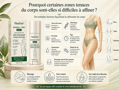 🌱 Formulé par des professionnels de santé | 𝐇𝐞𝐚𝐥𝐫𝐢𝐳𝐞® Bérbérine × NAD+ Stick Minceur Thermo-Actif Avancé 10-en-1 pour le Remodelage Corporel