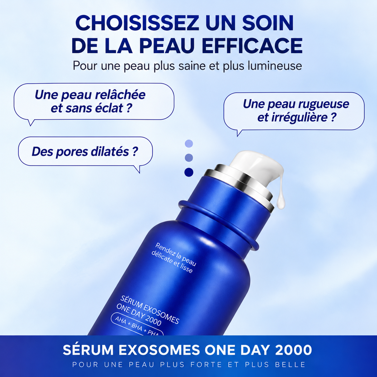Sérum Visage Bleu – Anti-Imperfections & Contrôle du Sébum – Soin Coréen